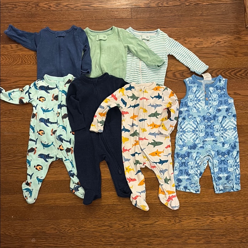 Baby Boy Zip Onesie Bundle 3-6m